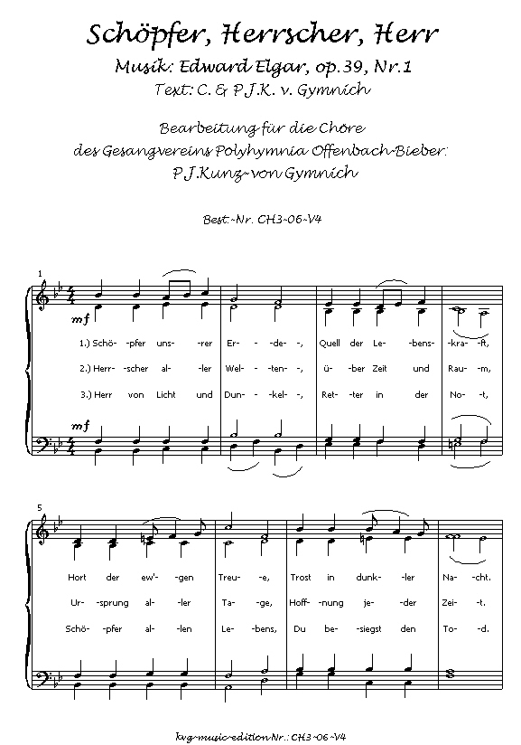 Peter Josef Kunz-von Gymnich :  Schoepfer Herrscher Herr SATB